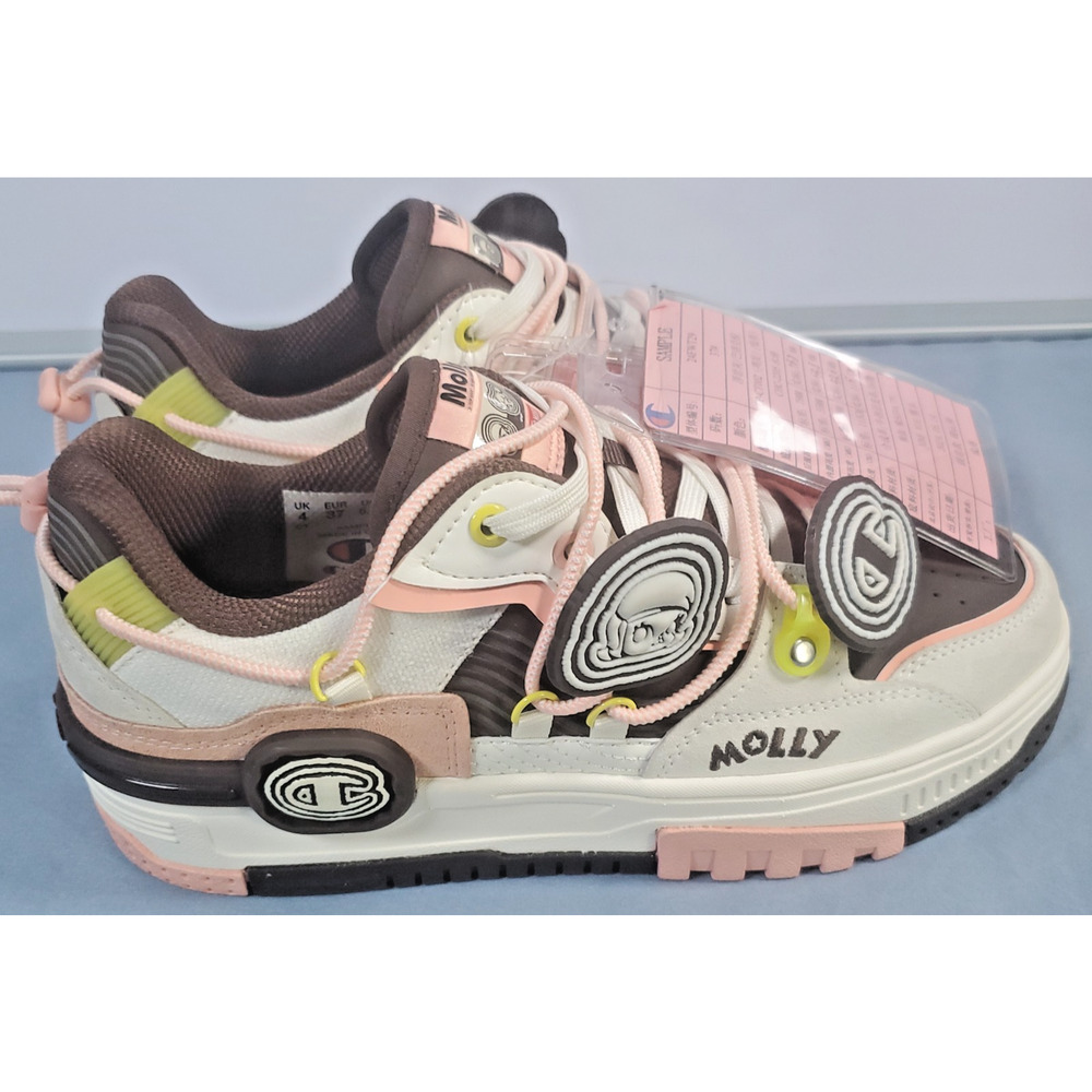 Champion x POP MART Molly Super Champion Sneakers Womens Size 6.5 Pink Brown NEW - Picture 12 of 16